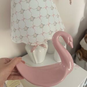 Vintage Pink Swan Trinket Dish